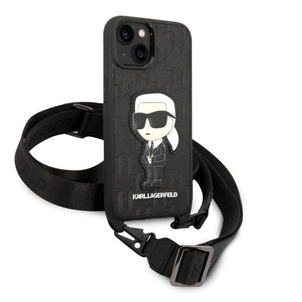 Karl Lagerfeld Monogram Ikonik Patch Etui do iPhone 14, Czarny