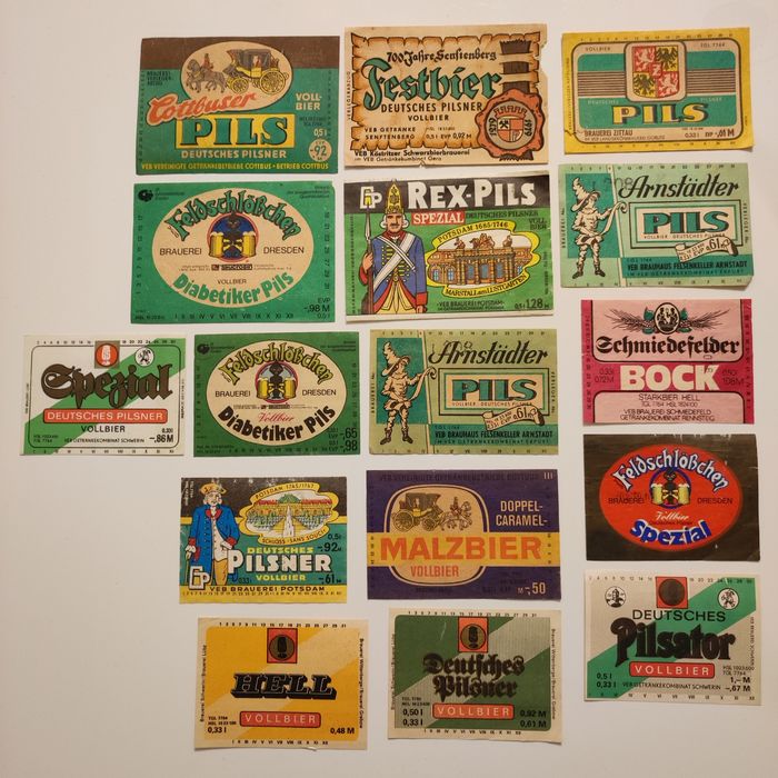 Zestaw etykiet po piwie zagraniczne Niemcy