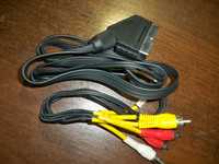 przewód kabel złącze SCART eurozłącze - 3 x chinch RCA 1metr