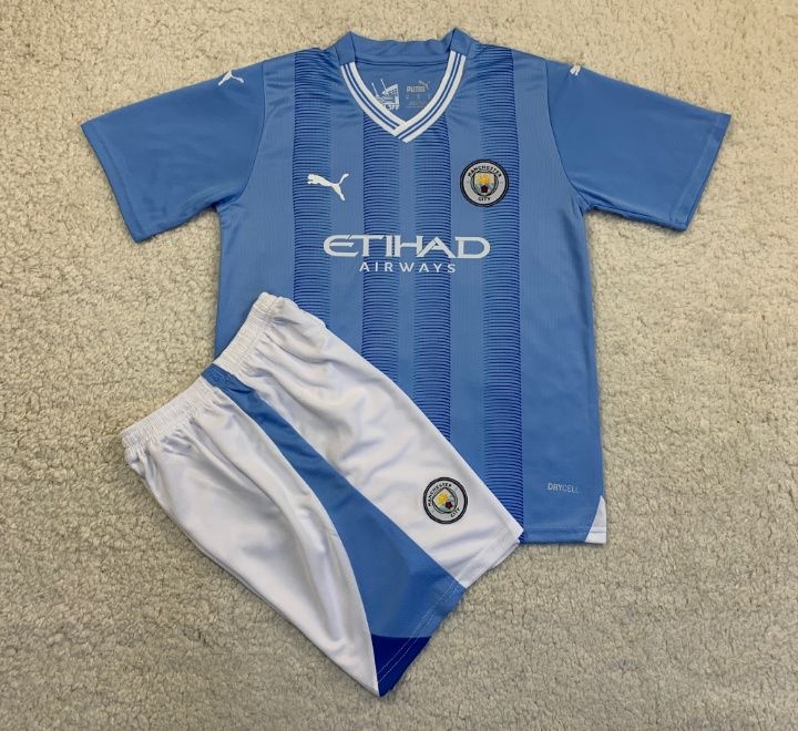 Детская футбольная форма Манчестер Сити (основная).  Сезон 2023-2024