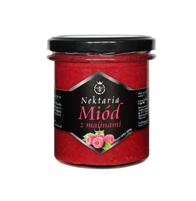 Miód kremowy z malinami