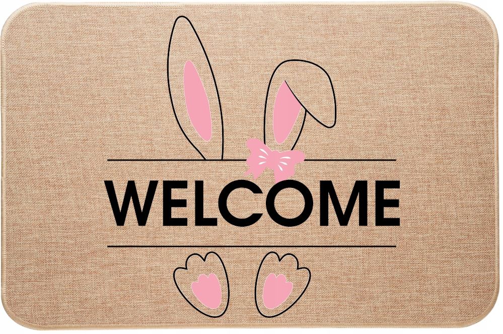 wielkanocna wycieraczka lniana króliczek wielkanocny witaj welcome