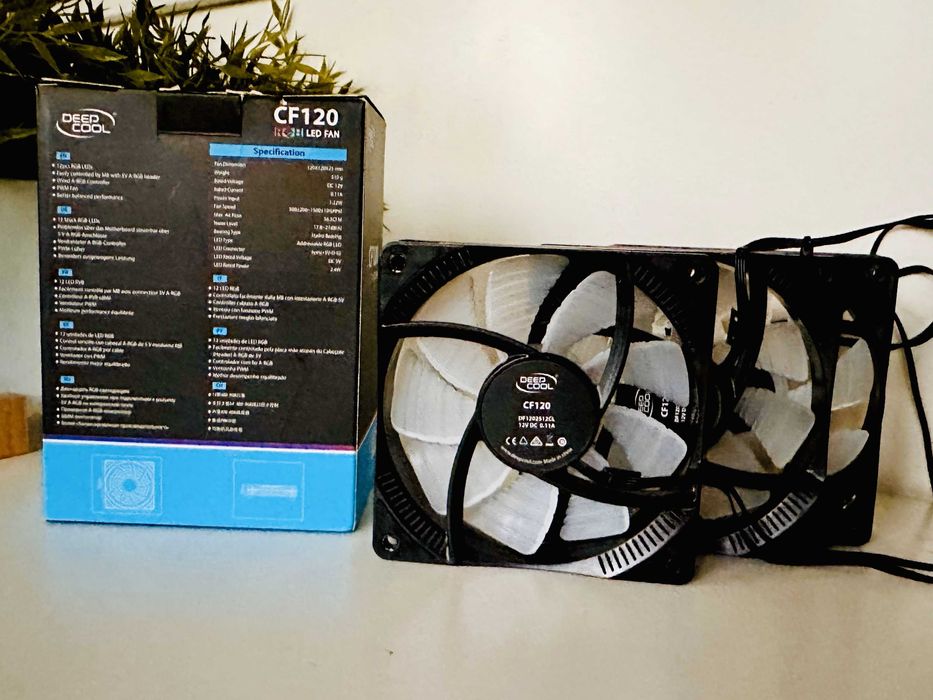 Wentylatory DeepCool CF120 RGB LED, kontroler, przewody SUPER!