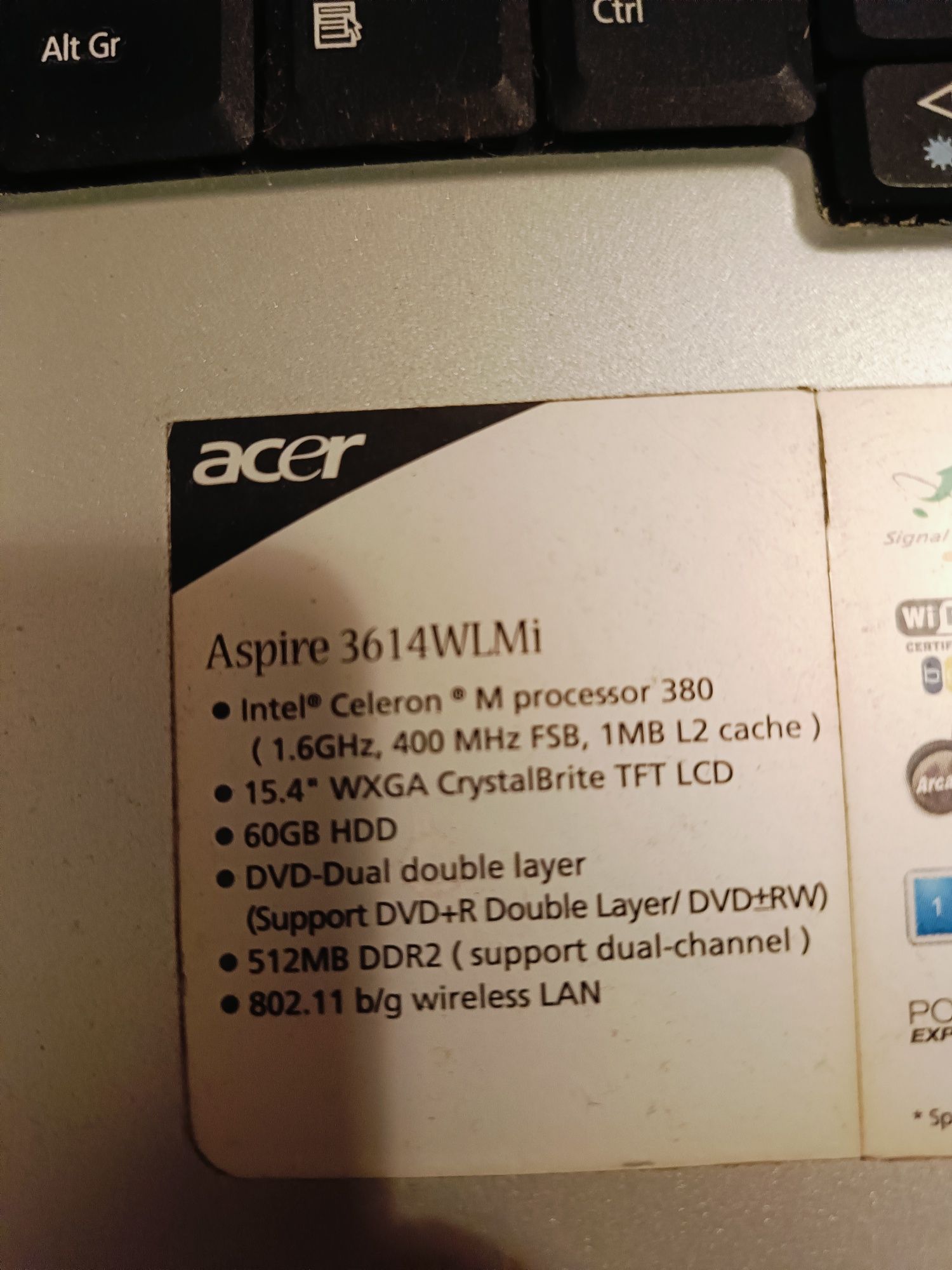 Laptop Acer3610 na części