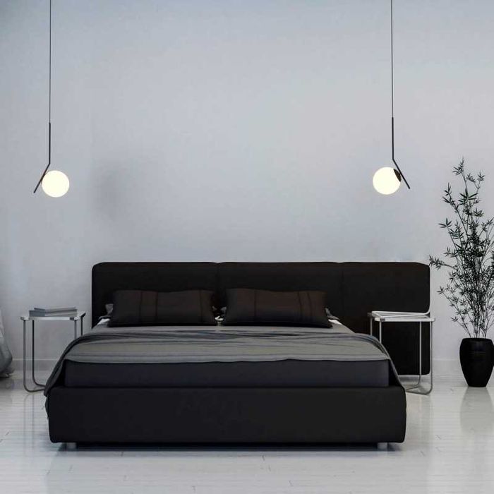 Candeeiro suspensão preto mate estilo IC Flos