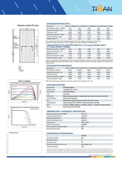 panel fotowoltaiczny 540W Risen