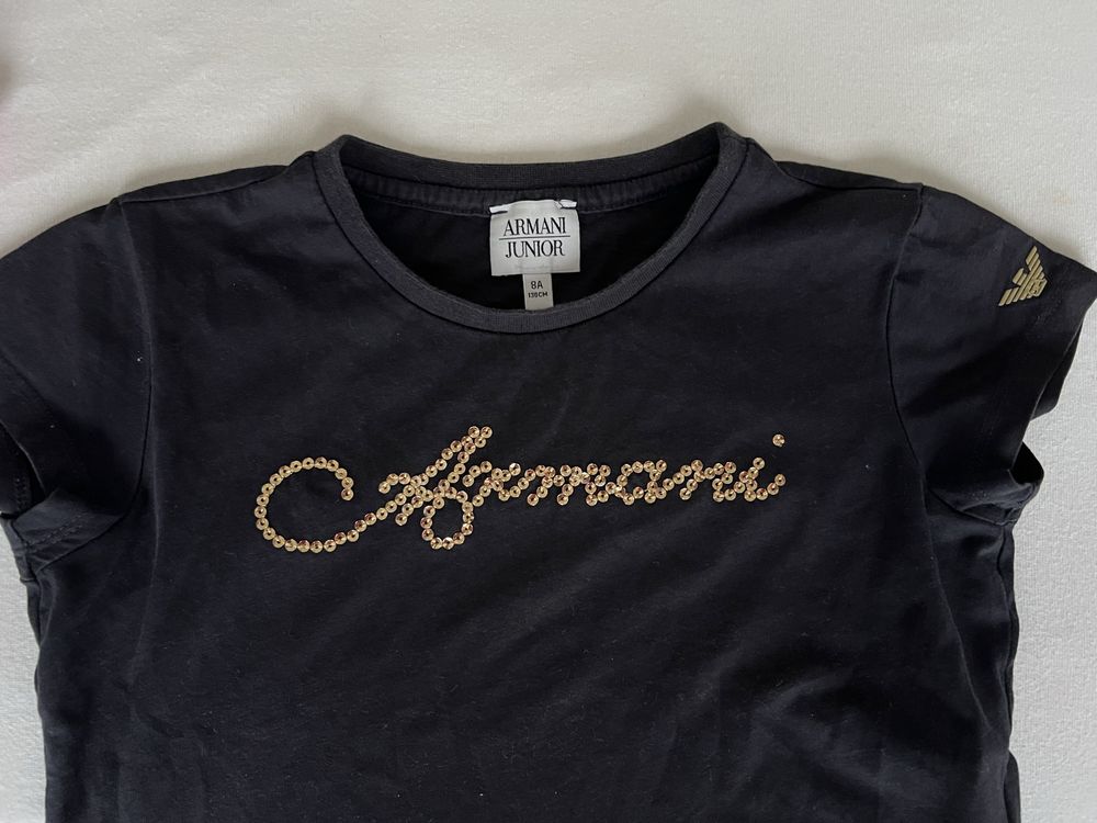 Armani junior czarna koszulka na 8 lat 128