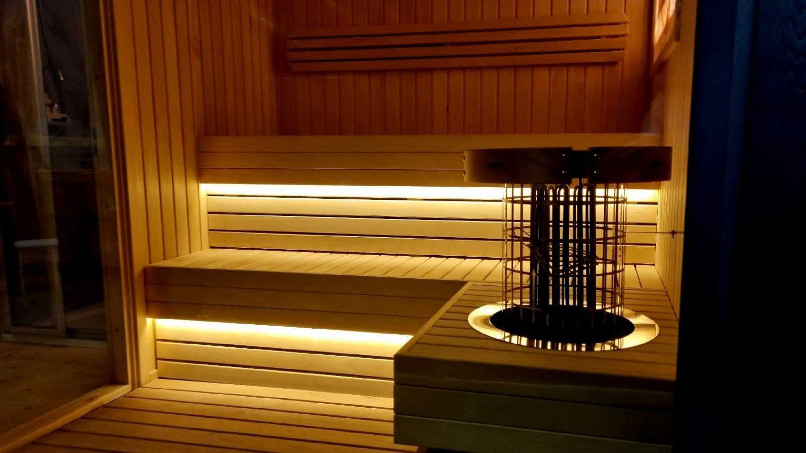 Sauna Modułowa Kwadrat Piec elektryczny WIFI SPA Hot Tub WPC