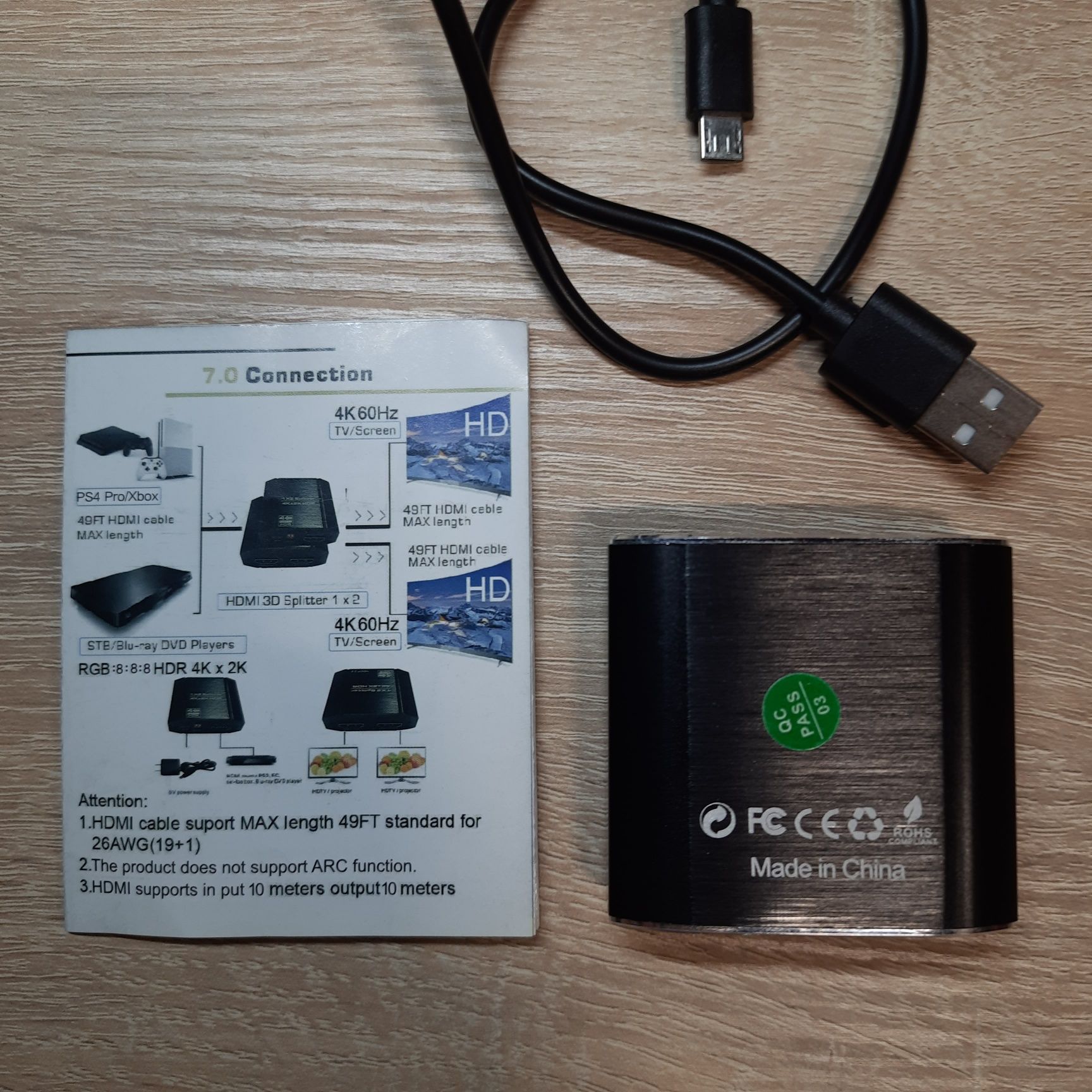 1×2 HDMI 2.0b Splitter 4K HDR s Scaler