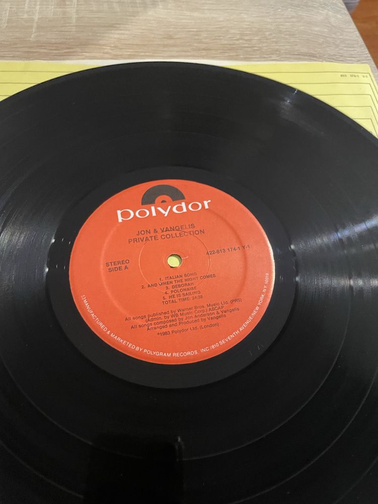 Jon and Vangelis Private Collection USA EX+ LP