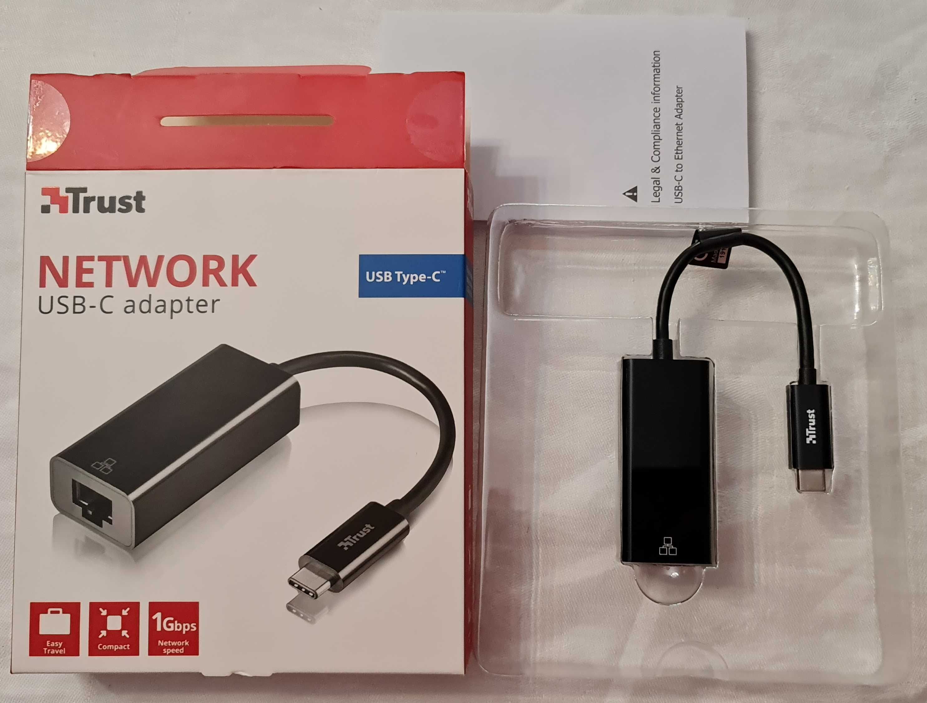 Adaptador de rede usb-c para RJ45 da Trust