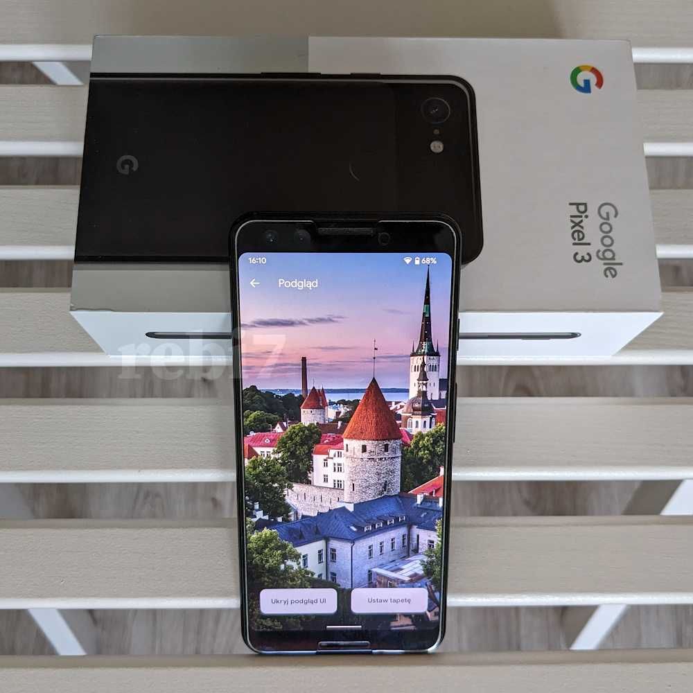 Smartfon Google Pixel 3 czarny NFC 64GB zadbany etui Spigen folia 3mk