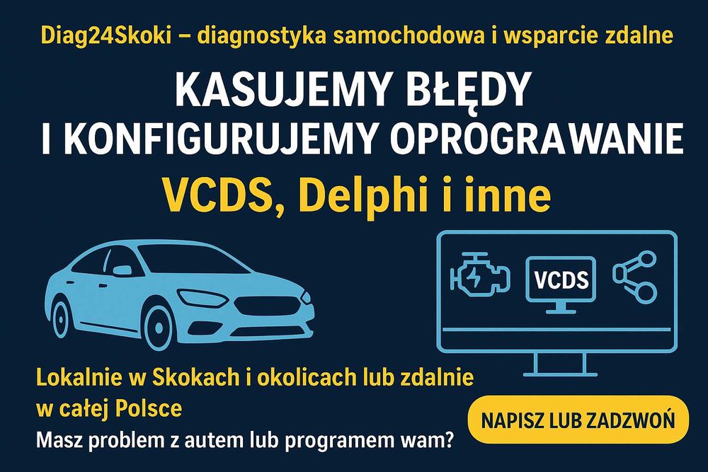 Zdalna diagnostyka VCDS, Delphi, OP-COM – Naprawię Twój program!