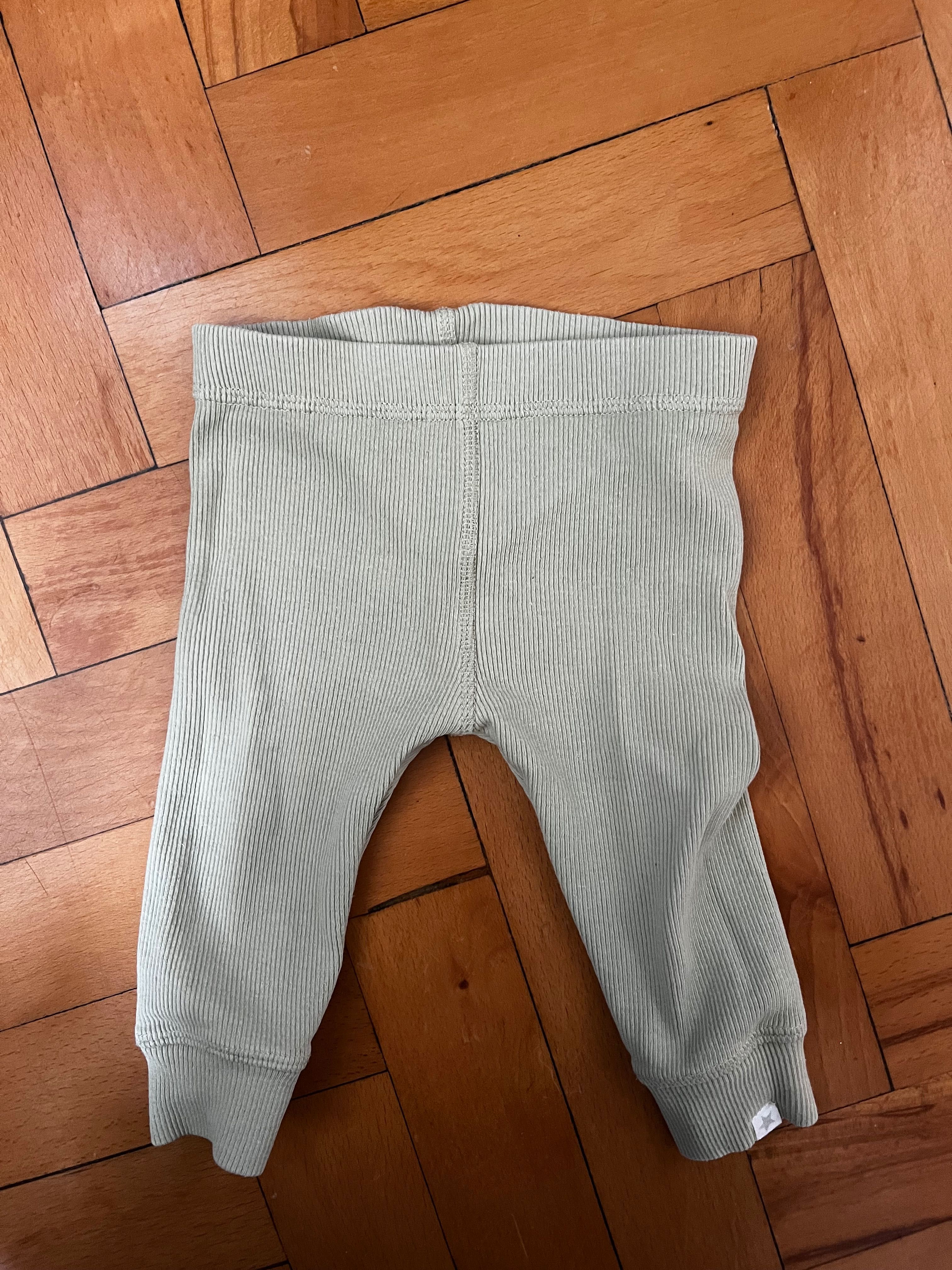 Legginsy prążkowane niemowlece Zara jasnozielone 68