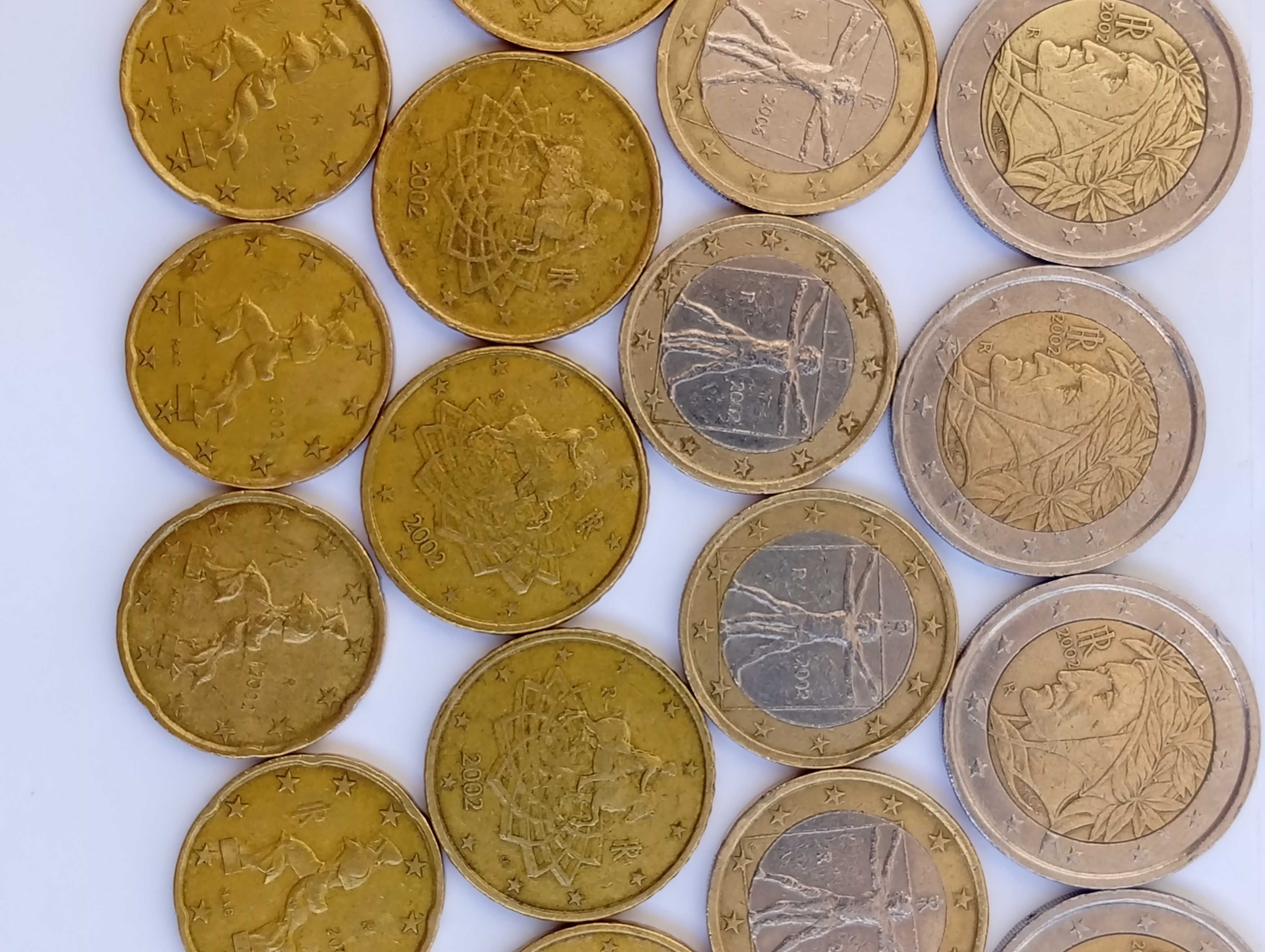 Lote de moedas 2002, Itália (defeitos/erros/excesso de metal)