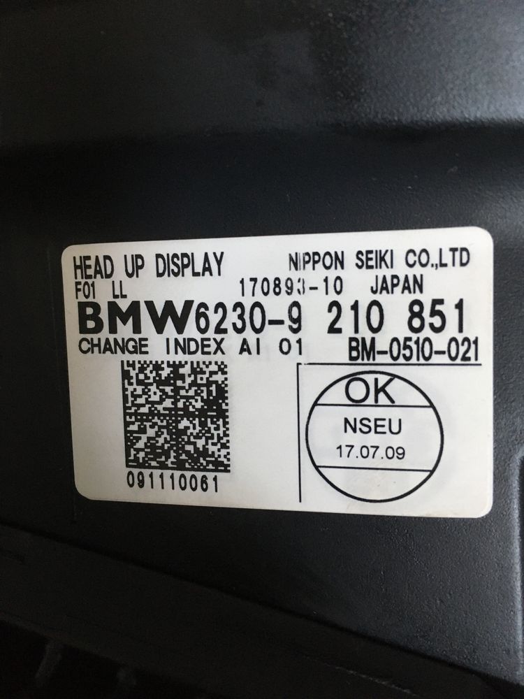 BMW head up display wyświetlacz przezierny