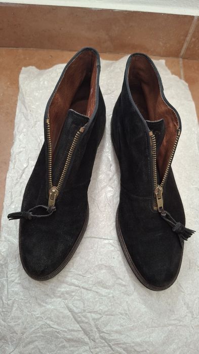 Botas pretas, N° 38/5 couro