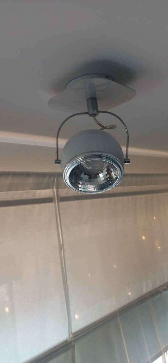 Lampa lampy halogen biały metal led zestaw 6 sztuk