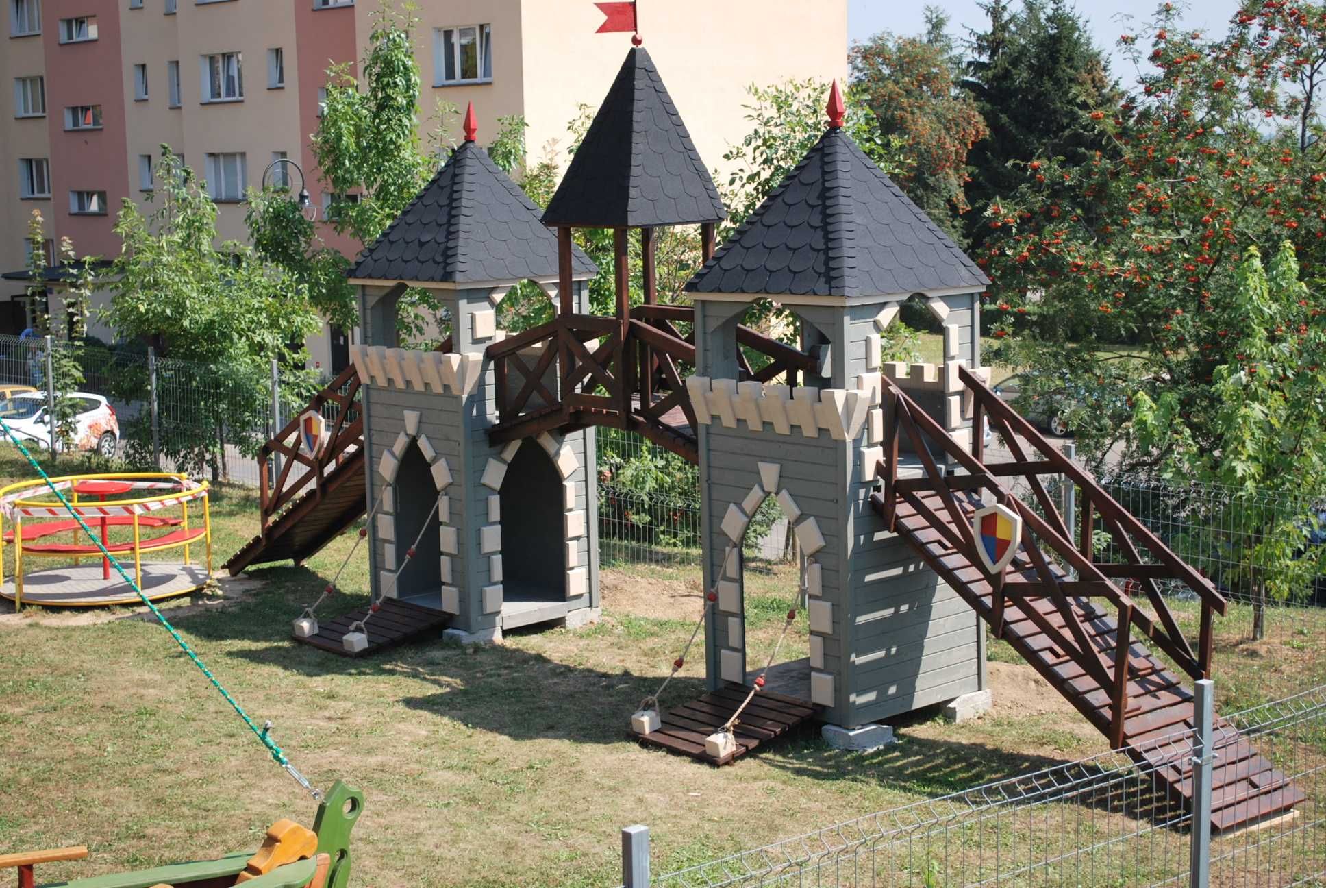 Plac zabaw dla dzieci PZ03 ! Drewniany Zamek dla dzieci!