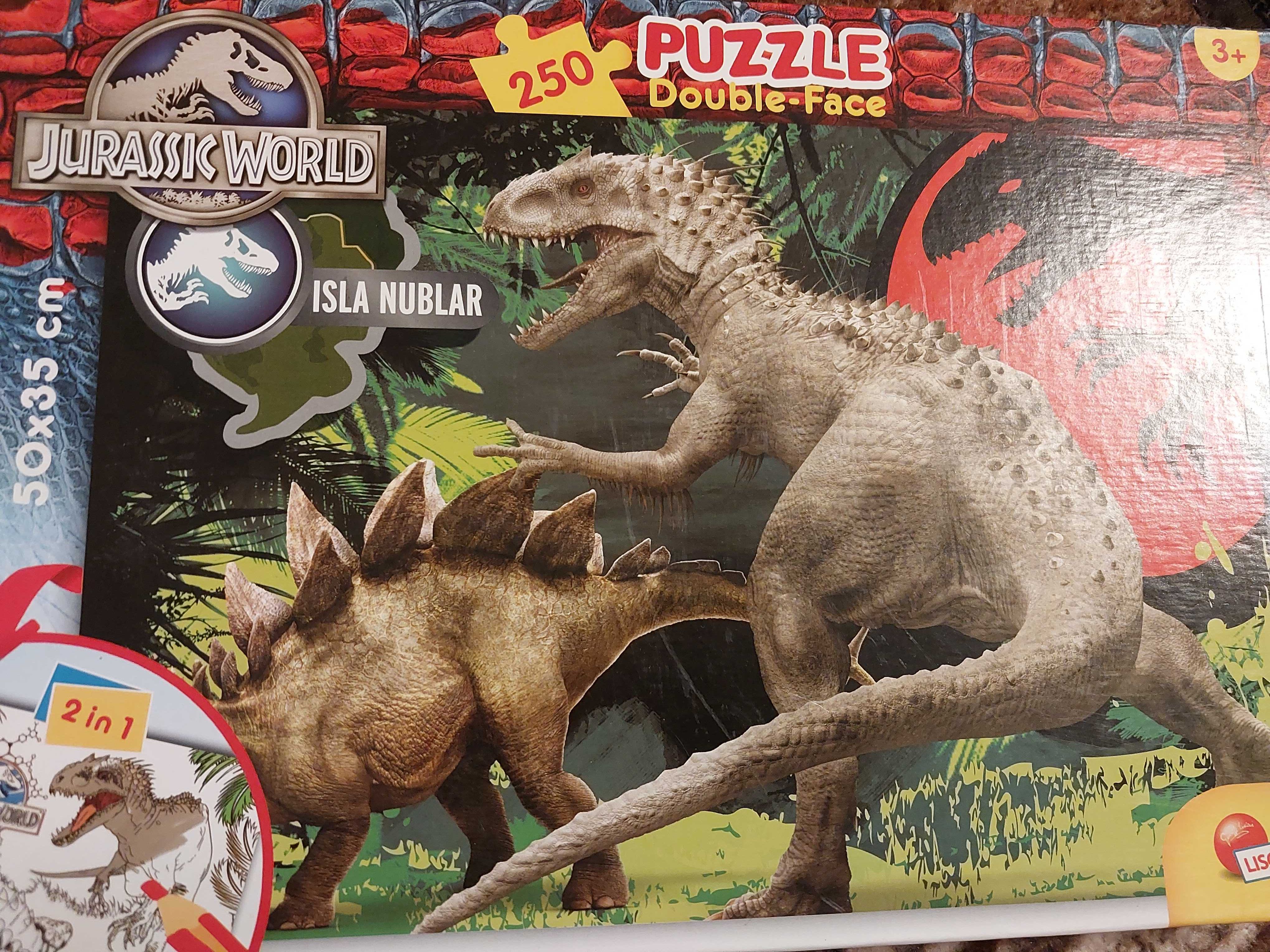 Puzzle dinozaury 250elementow 2w1