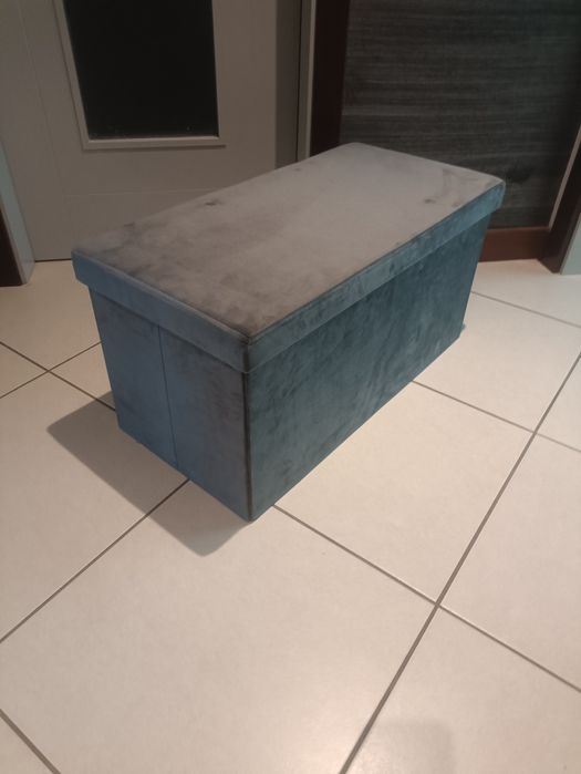 Puff Cinza com arrumação 74x34x38