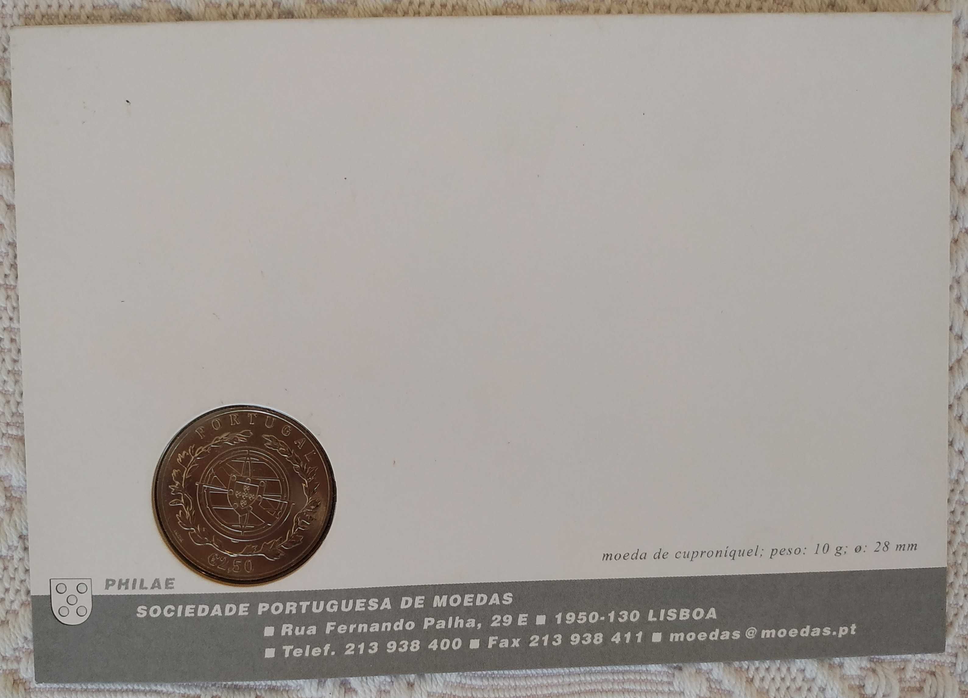 Postal com moeda de 2,5 euro de 2017 Comemorativa Nª Sra. de Fátima