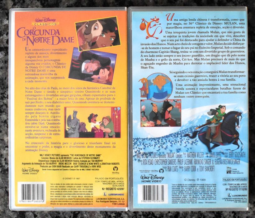 Lote 2 Disney - 7 filmes em VHS