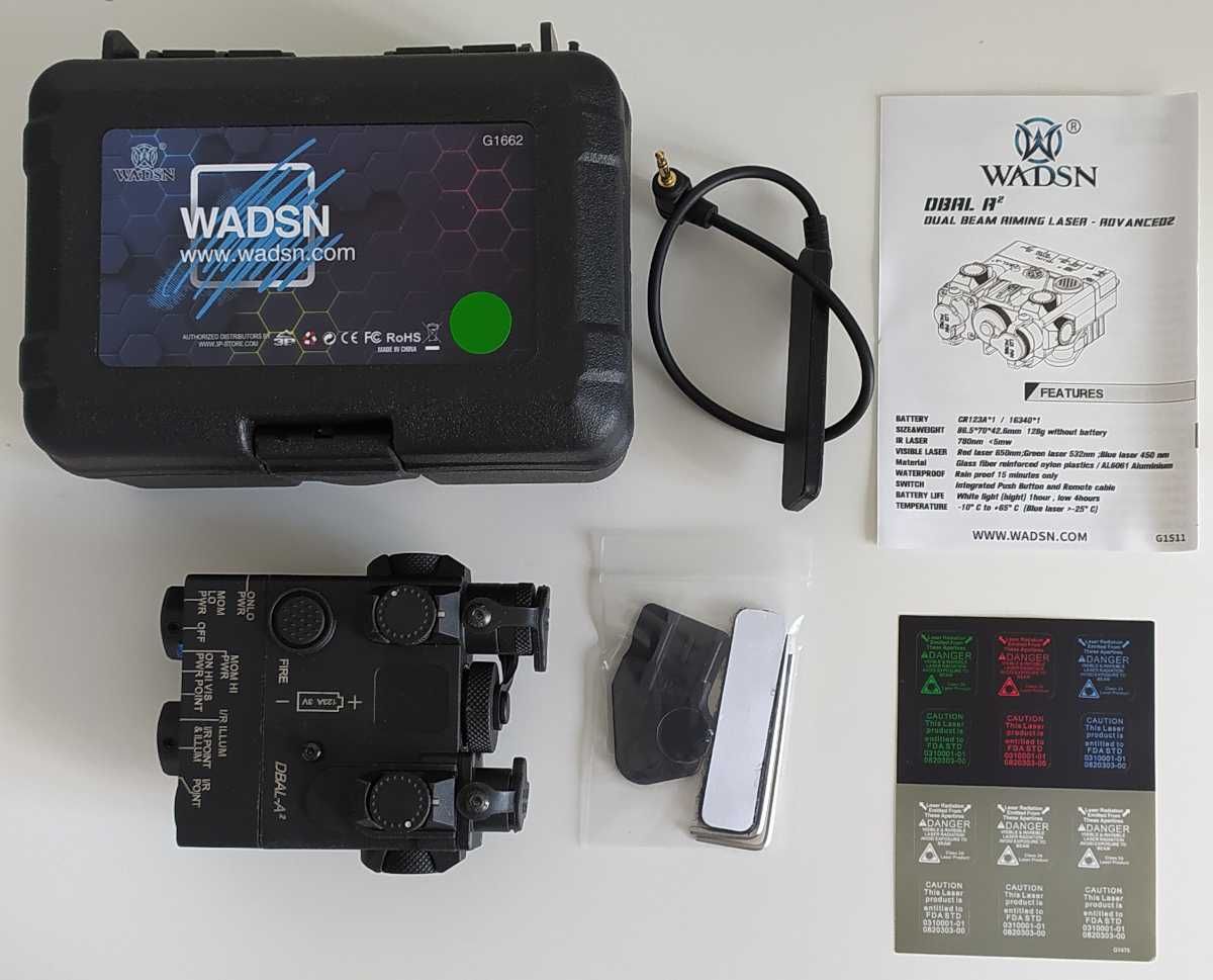 WADSN replika DBAL A2 (latarka - zielony laser - IR) kolor czarny
