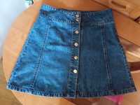 Jeansowa spódnica dżinsowa, z ozdobnymi guzikami, nowa r. L (40)