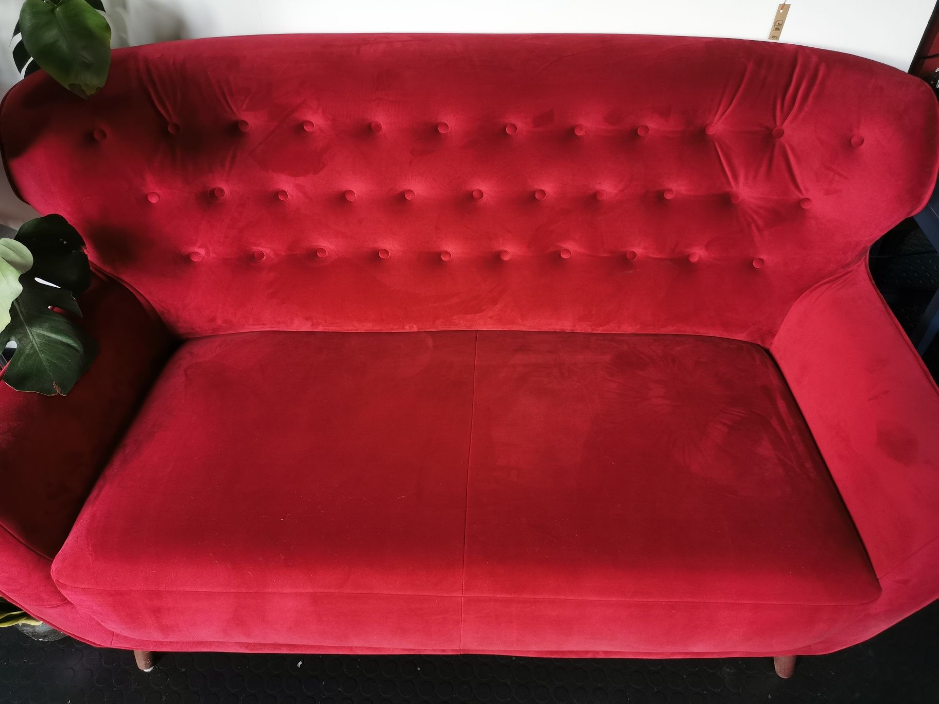 Sofa bordowa welur