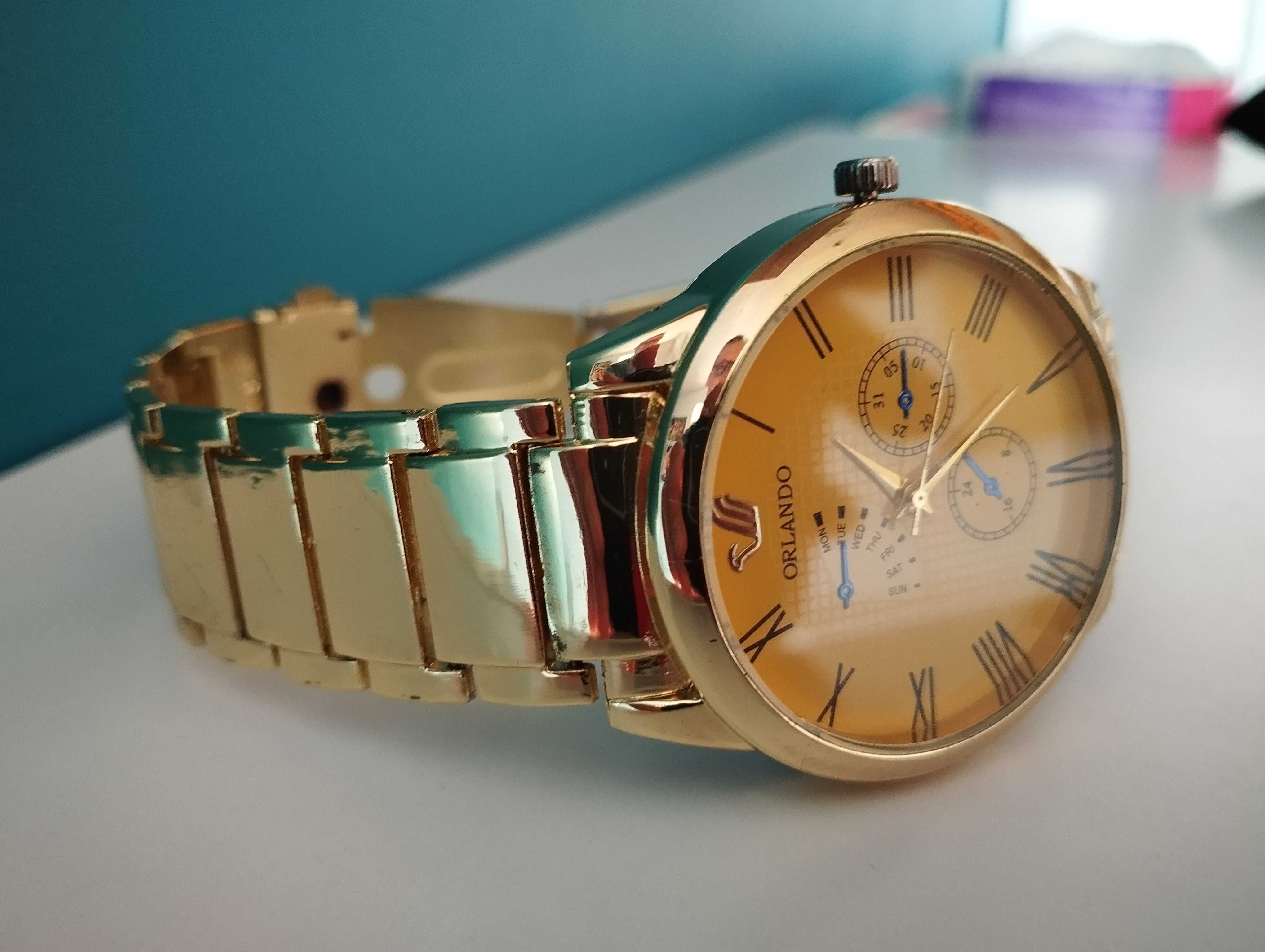 Zegarek męski Orlando w kolorze złotym + bransoletka