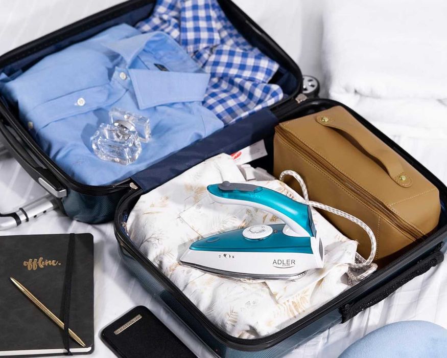 NOWE Adler Żelazko Turystyczne 1700W Parowe Składana Rączka 60ML Małe