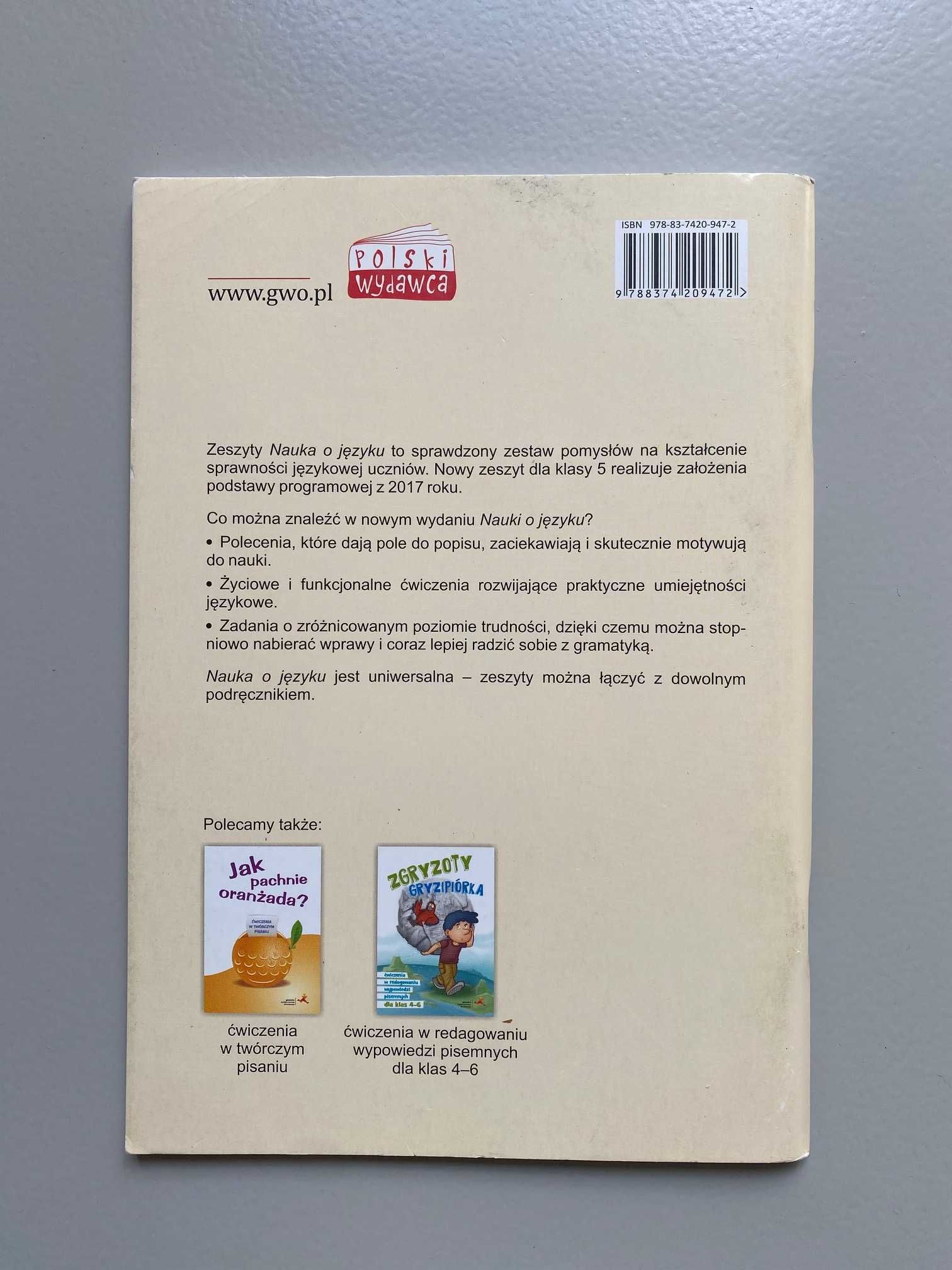 Nauka o języku. Język polski. Ćwiczenia klasa 5 część 2. NOWE