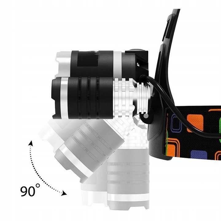 Latarka czołowa czołówka 3x led cree xm-l t6