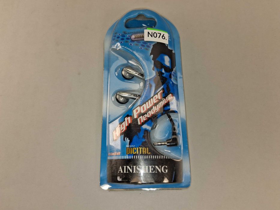 N076 Słuchawki Douszne Przewodowe Digital High Power Neodymium Nowe