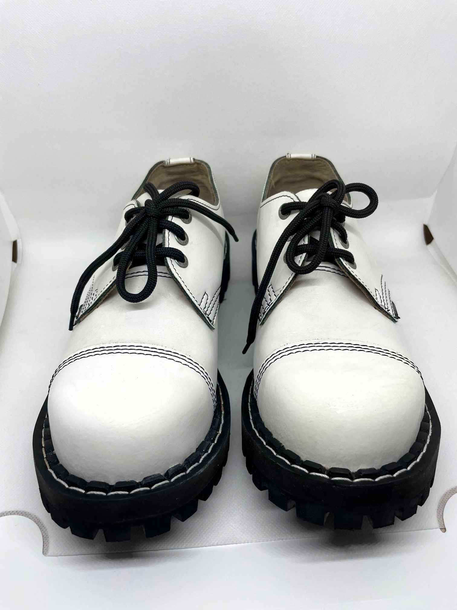Buty glany STEEL Unisex białe 3-dziurkowe jak nowe r. 41, 26 cm