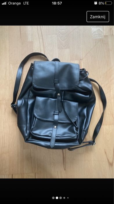 Czarny plecak imitacja skory vintage