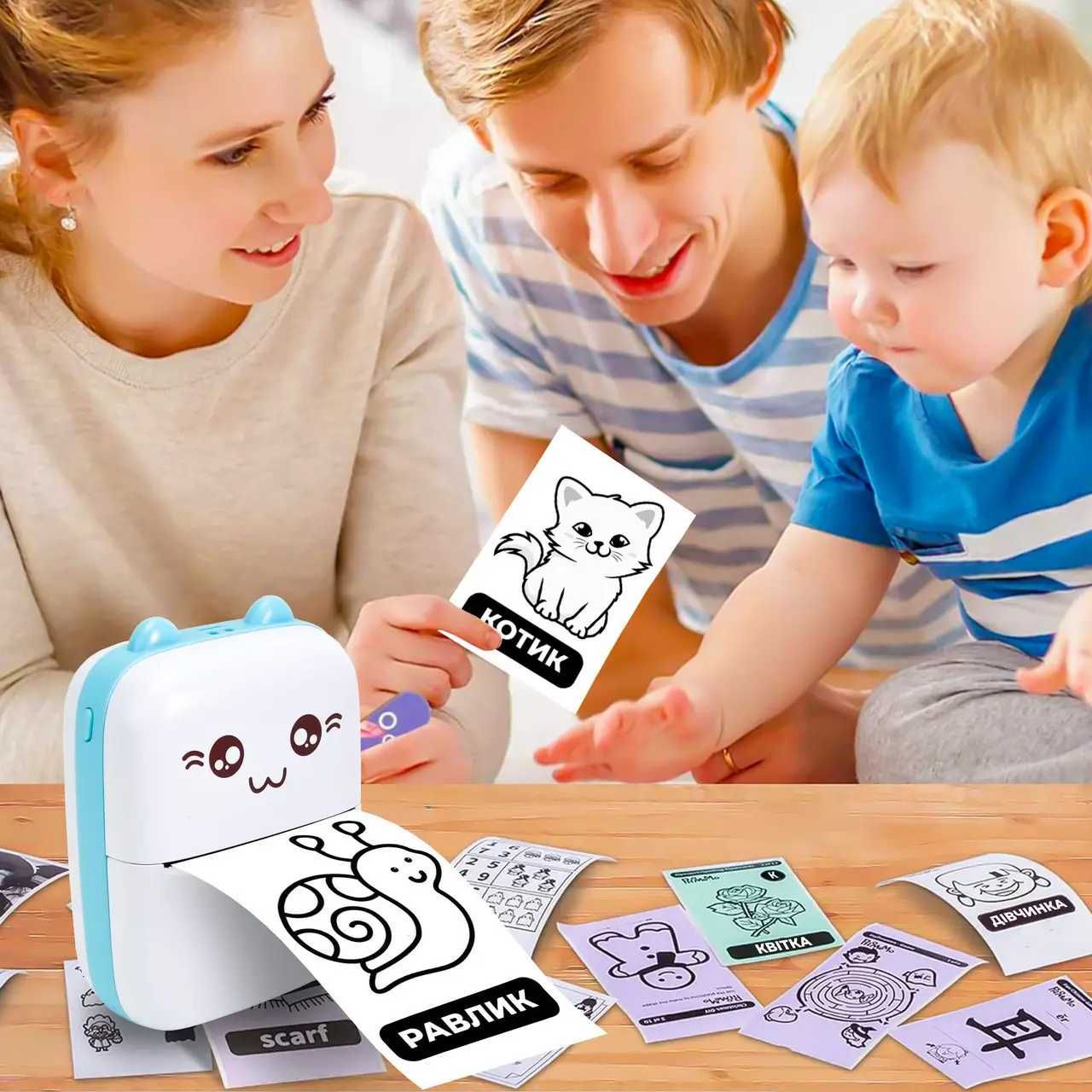 Термопринтер детский минипринтер для фото с телефона маленький принтер