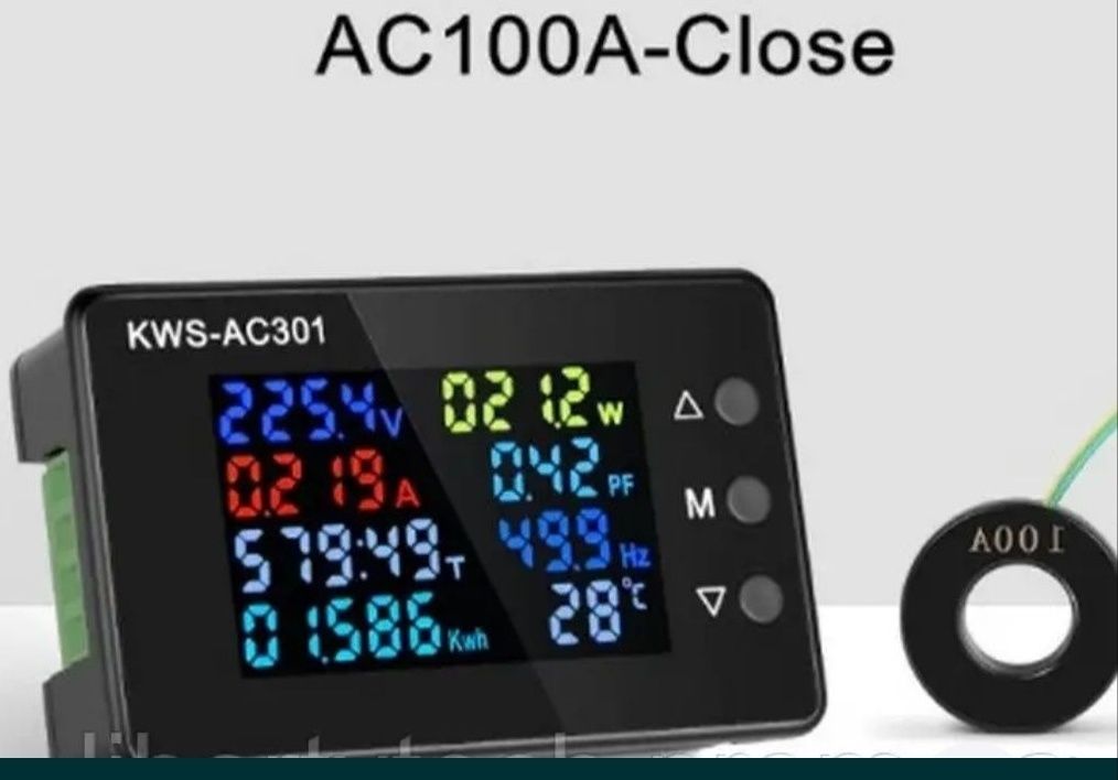 Прочая электроника KWS-AC301: 8 in1 Вольтметр, Амперметр, Счетчик энер