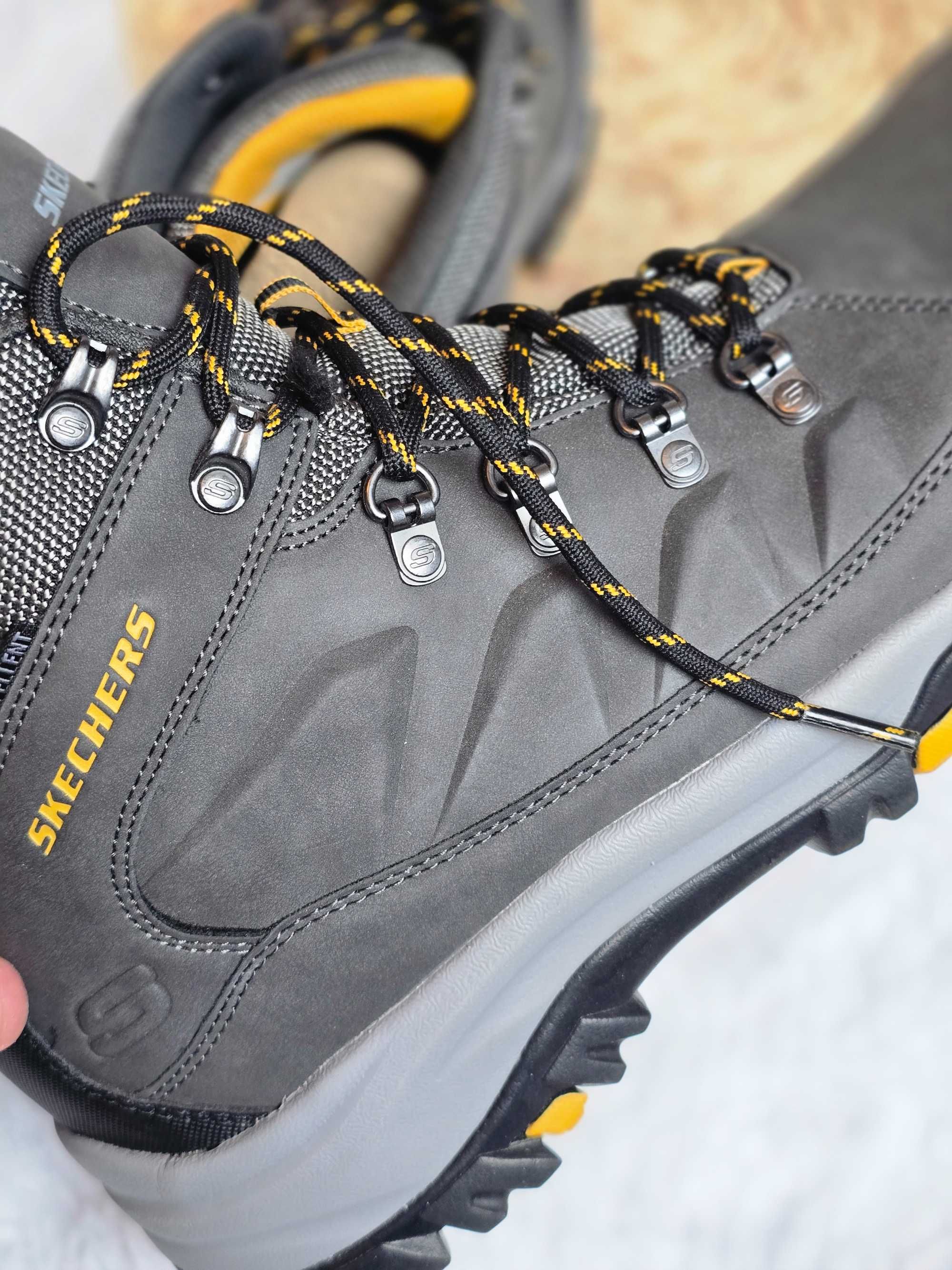 Buty męskie trekkingowe outdoor Skechers 43 szare  za kostkę sportowe