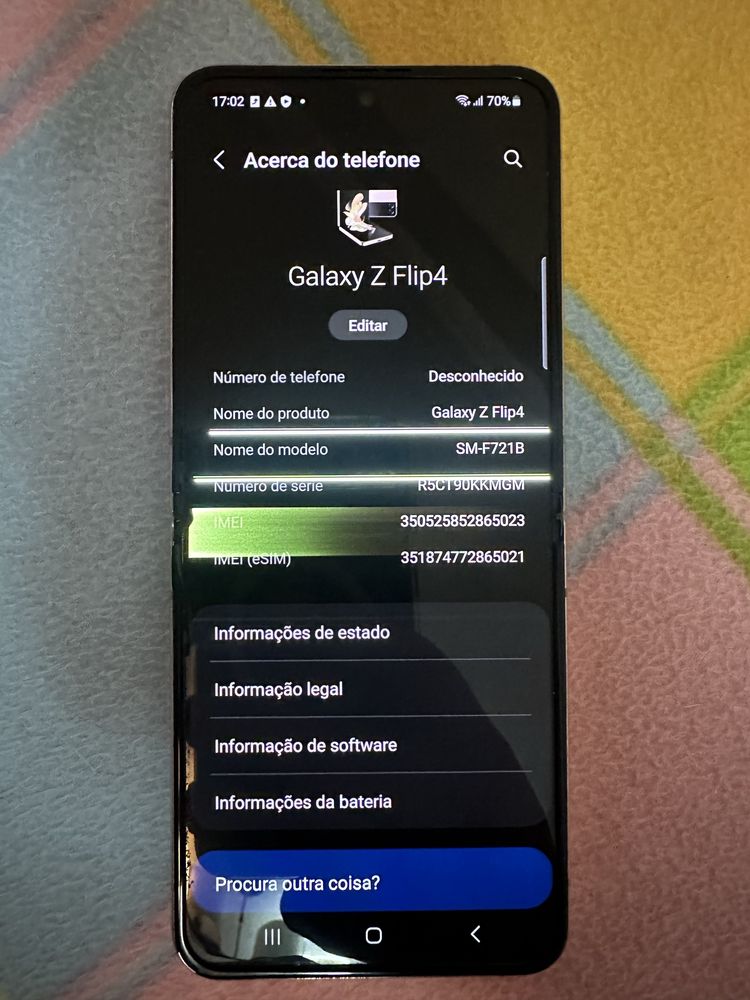 Samsung Z Flip 4 (Ecrã Partido)