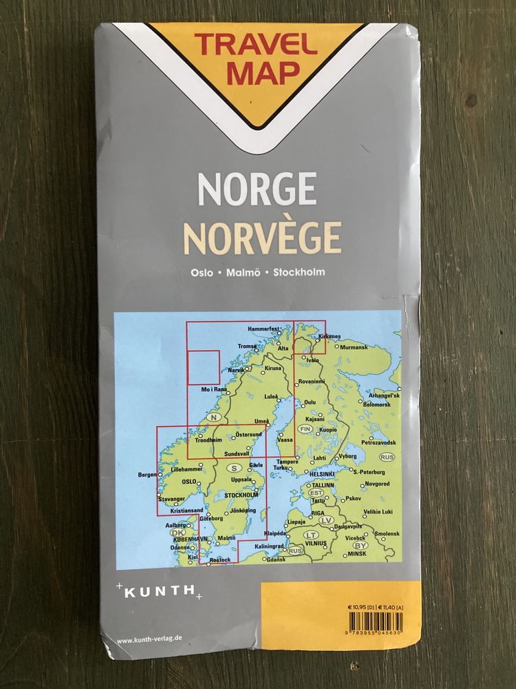 Mapa Norwegii. Kunth. 1:800000