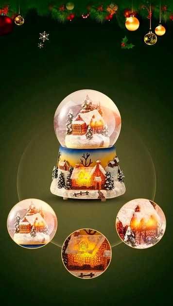 Магический шар! Снежный музыкальный шар с автоснегом 11x11x16 см