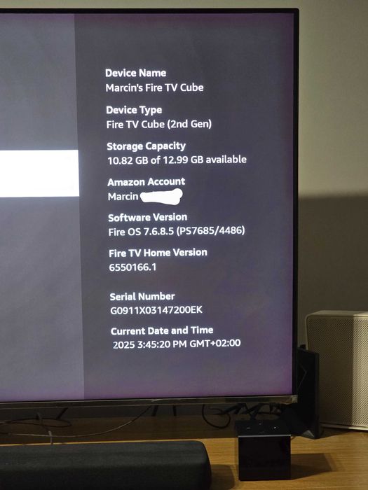 Fire TV Cube (2. gen) – 4K, Dolby Vision/Atmos, Alexa stan bardzo dobr