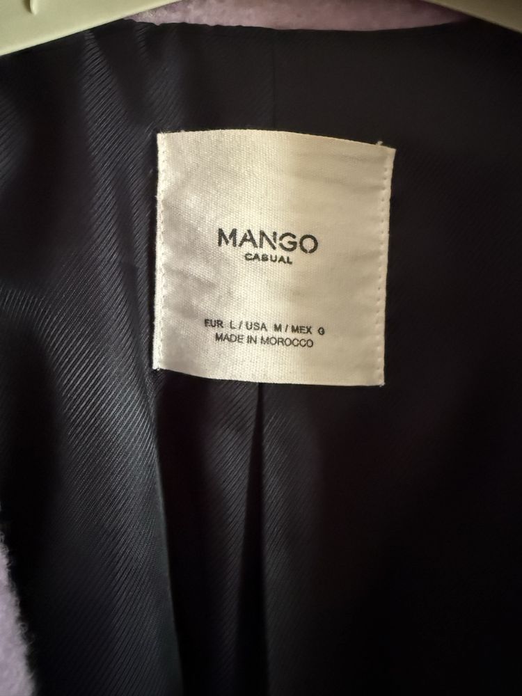 Sobretudo lilas tamanho L mango