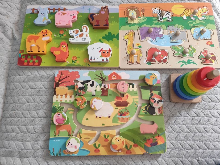 Drewniane układanki dla maluszka