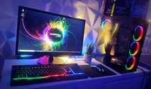 Mocny Zestaw komputer do Gier I5 6600k GTX1650 rgb 240SSD monitor 22