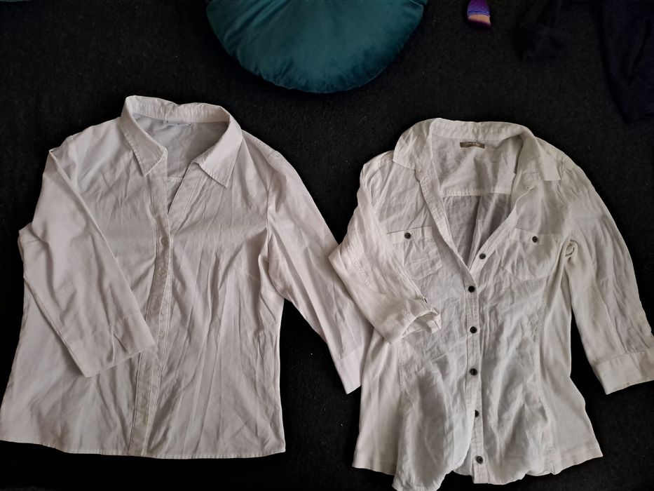 2 biale bawelniane koszule  dla 12-13 latki