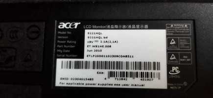 Монитор 22" Acer S221HQL (разбита матрица)