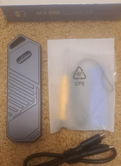зовнішній карман для SSD M2 NVME UnionSine Gen2 10Gbps USB 3.2 Type C